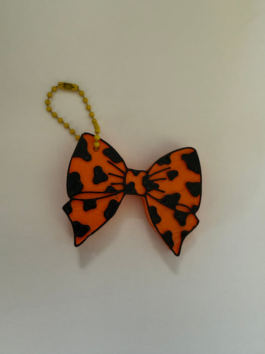 Cow Print Bow Can Tab Opener Keychain