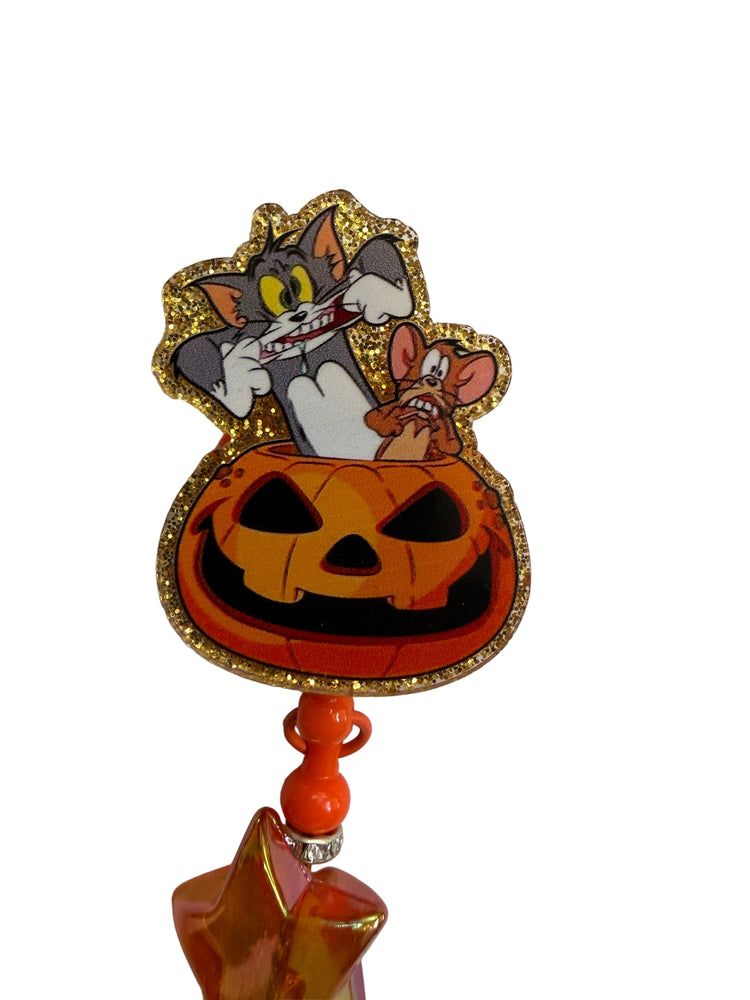 Tom & Jerry Pumpkin Drip Badge Reel - Uglybae