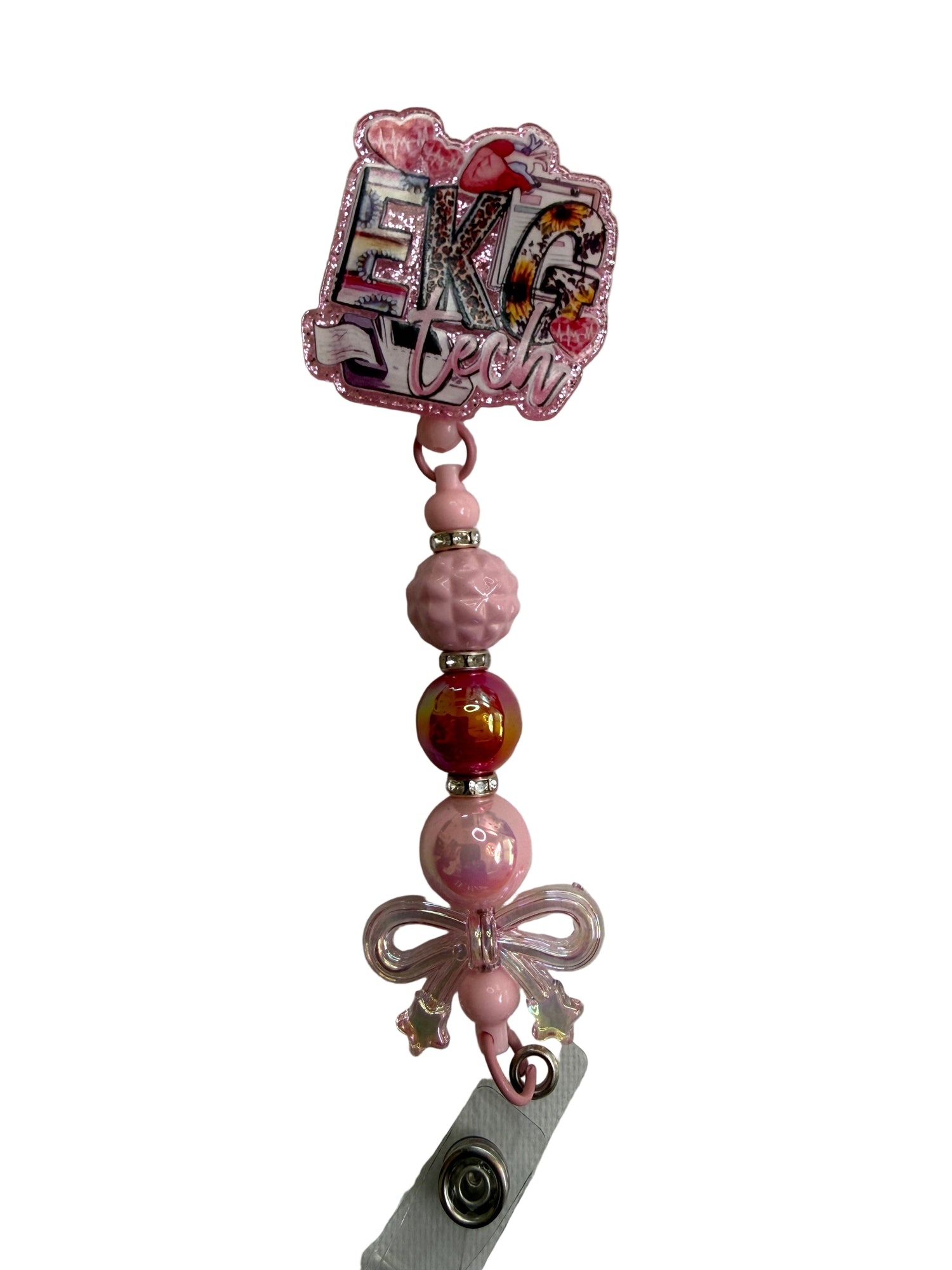 Pretty in Pink EKG Tech Badge Reel - Uglybae