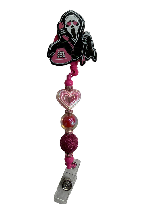 Pink Scream Bae Badge Reel - Uglybae