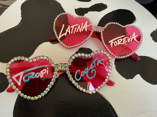 Bling Heart Statement Sunglasses