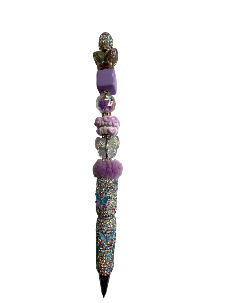 Iridescent Butterfly Bow Drip Pen (Lavender) - Uglybae