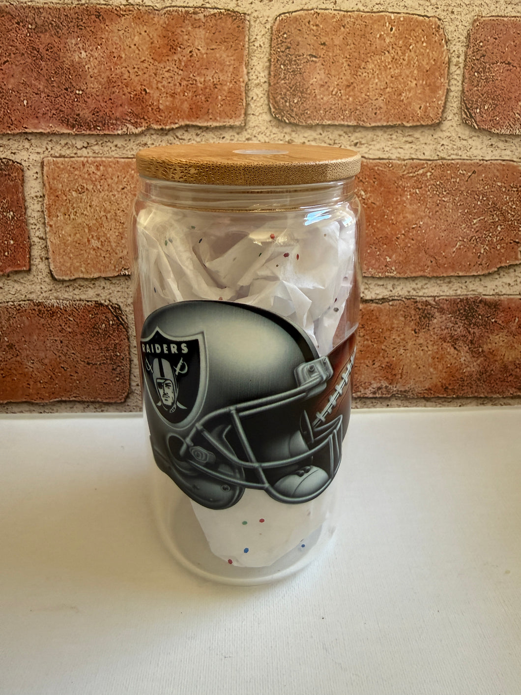 Raider Bae Helmet Tumbler – 16oz Glass