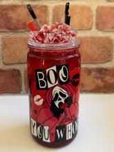 Load image into Gallery viewer, “Boo You Whore” Blood Tumbler – 16oz Snowglobe Plastic
