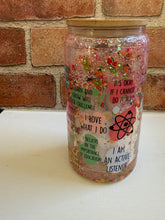 Load image into Gallery viewer, Teacher Daily Affirmations Snowglobe Tumbler – 16oz Glass
