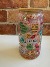 Load image into Gallery viewer, Teacher Daily Affirmations Snowglobe Tumbler – 16oz Glass
