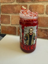 Load image into Gallery viewer, Horror Mugshot Blood Snowglobe Tumbler – 16oz Plastic (Discounted)
