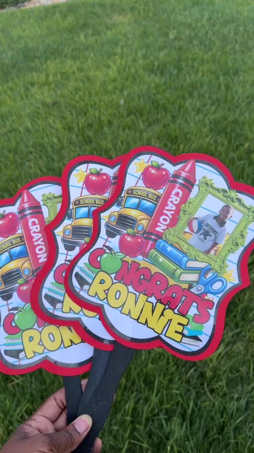 Custom colorful photo event fans
