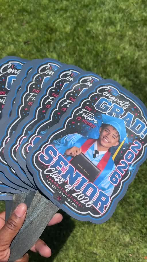 Custom senior graduation photo fans