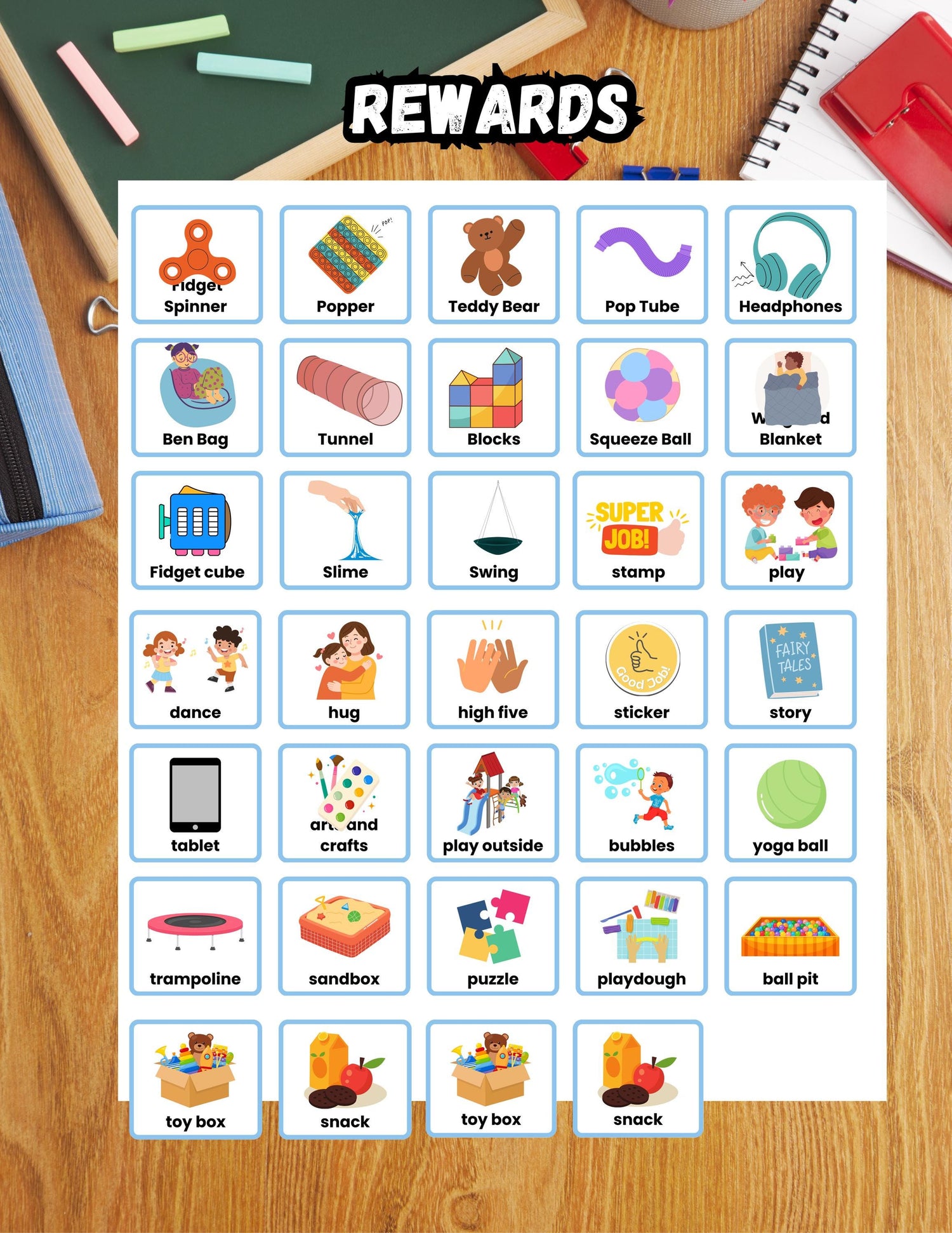 Custom Token Chart with Velcro – Visual Reward System for Kids