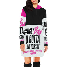 Load image into Gallery viewer, Ugly Bae Pink Dress All Over Print Hoodie Mini Dress (Model H27)
